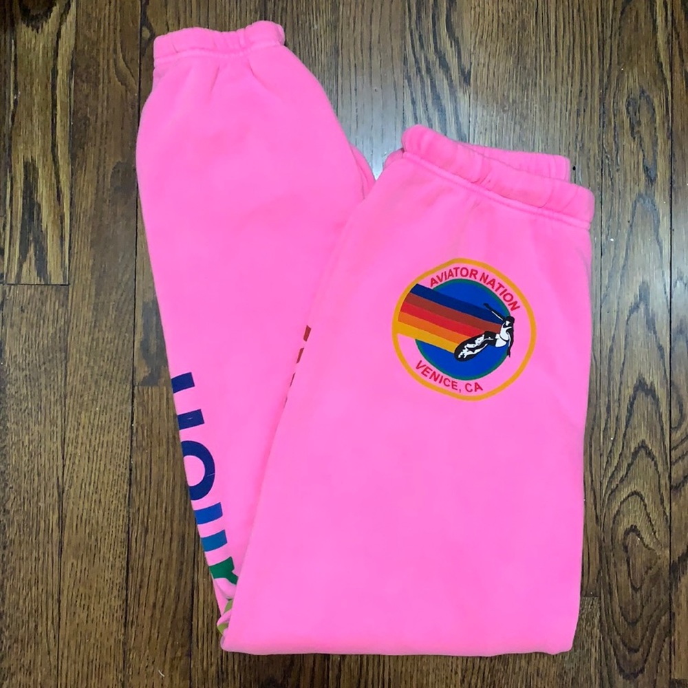 NWT Neon Pink Aviator Nation Sweats